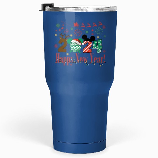 Happy New Years 2024 Tumblers 30 Oz, Disney Christmas Tumblers 30 Oz, Mickey Christmas