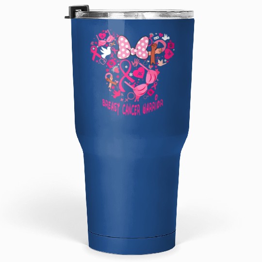 Breast Cancer Warrior Disney Minnie Zip Tumblers 30 Oz