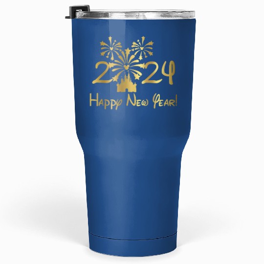 Disney 2024 New Year's Eve Fireworks Gold Foil Tumblers 30 Oz, Disney New Years Tumblers 30 Oz