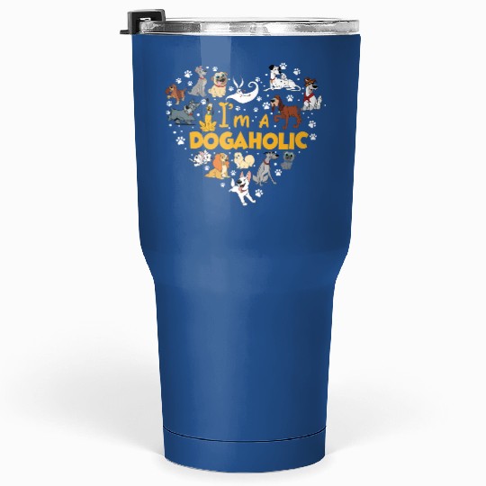 Disney Dogaholic Tumblers 30 Oz,  Disney 101 Dalmatians Dogs, Tramp Tumblers 30 Oz Lady Dog Mom Who Loves Disney Pluto Dog