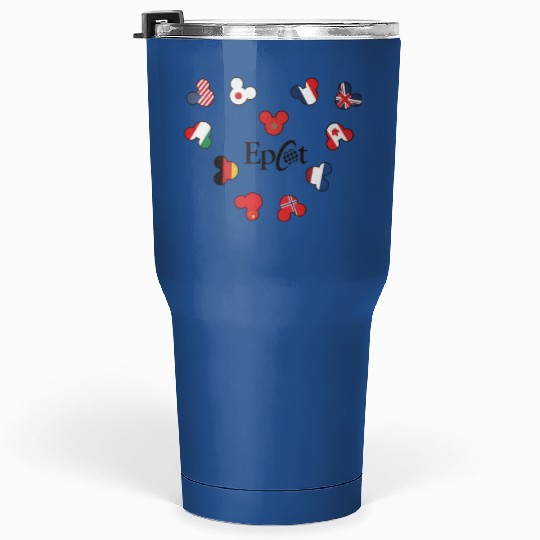 Epcot Mickey Flags Around the World Unisex Tumblers 30 Oz, World Showcase, Disney Magic Kingdom, Disney Epcot