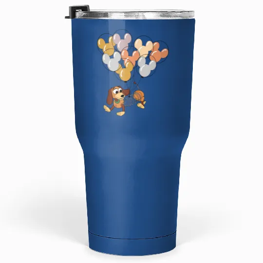 Disney Slinky Dog With Mickey Balloon Tumblers 30 Oz, Toy Story Slinky Dog Tumblers 30 Oz,  Disneyland Holiday Vacation Trip Family Tumblers 30 Oz