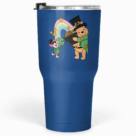 Pooh Bear St Patricks Day Tumblers 30 Oz, Disney St Patricks Day Tumblers 30 Oz, Magic St Patricks Day