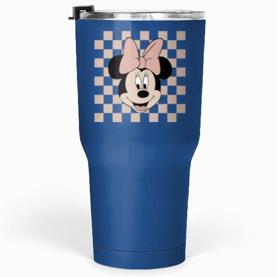 Minnie Checkered Tumblers 30 Oz, Vintage Minnie Mouse Tumblers 30 Oz, Disney Girl Trip Tumblers 30 Oz
