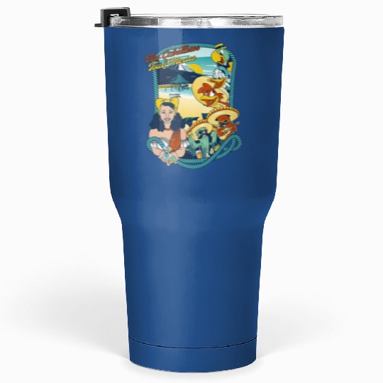 Latin American Disney Cartoon Three Caballeros Tumblers 30 Oz, Tres Caballeros Tours of Mexico Tumblers 30 Oz