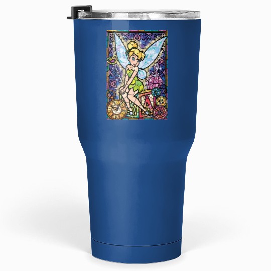 Tinker Bell stained Glass Tumblers 30 Oz, Disney Tinker Bell Tumblers 30 Oz, Family Vacation Disney Tumblers 30 Oz