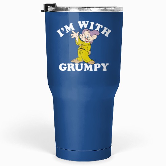 Disney Snow White & The Seven Dwarfs Dopey I'm With Grumpy Vintage Tumblers 30 Oz