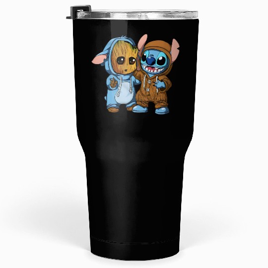 Disney Groot and Stitch Friends Funny Tumblers 30 Oz