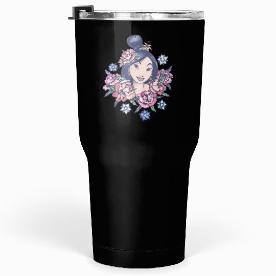 Disney Mulan Floral Sketch Portrait Tumblers 30 Oz