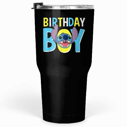 Disney Lilo Stitch Birthday Boy Blue Stitch Logo Icon gifts trends Tumblers 30 oz