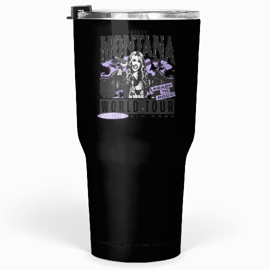 Disney Hannah Montana World Tour Ready To Rock Chest Poster Tumblers 30 oz
