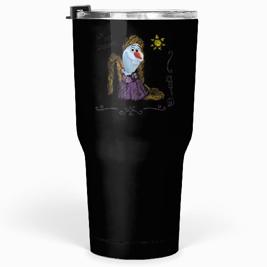 Disney Olaf Presents Rapunzel Costume Sketch Tumblers 30 oz