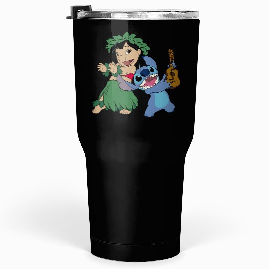 Disney Lilo Stitch Hawaiian Tropical Hula Lessons Duo Tumblers 30 oz