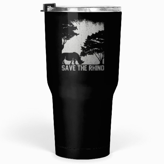 Retro Safari African Save The Rhino Tumblers 30 Oz