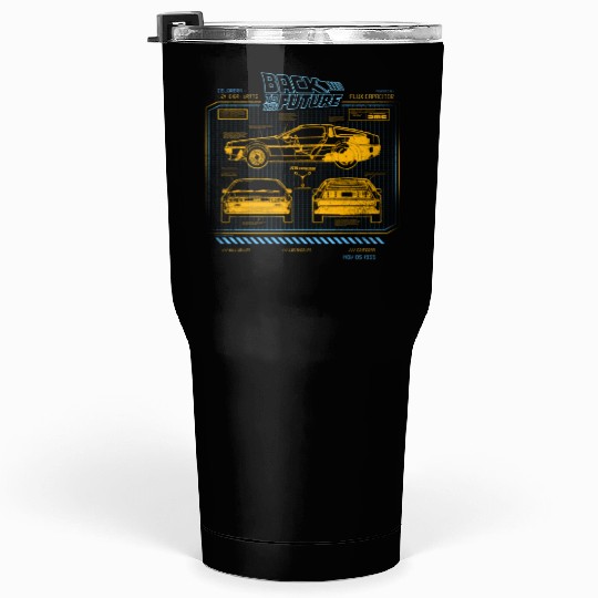 Back To The Future 35Th Anniversary Delorean Tumblers 30 Oz