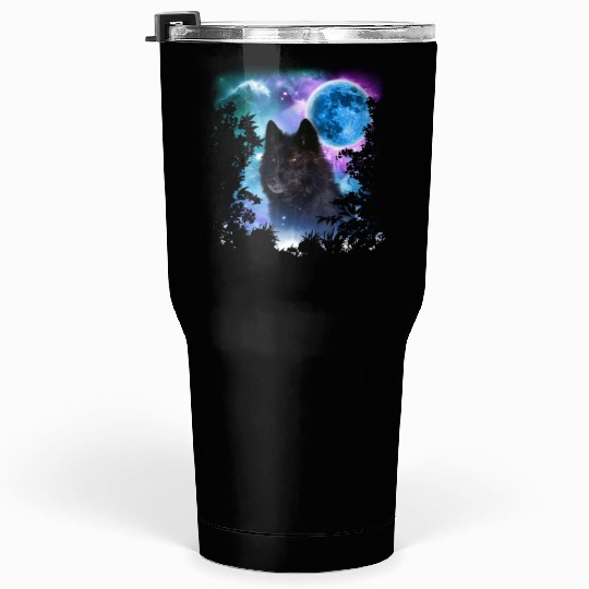 Black Wolf MidNight Forest Tumblers 30 Oz
