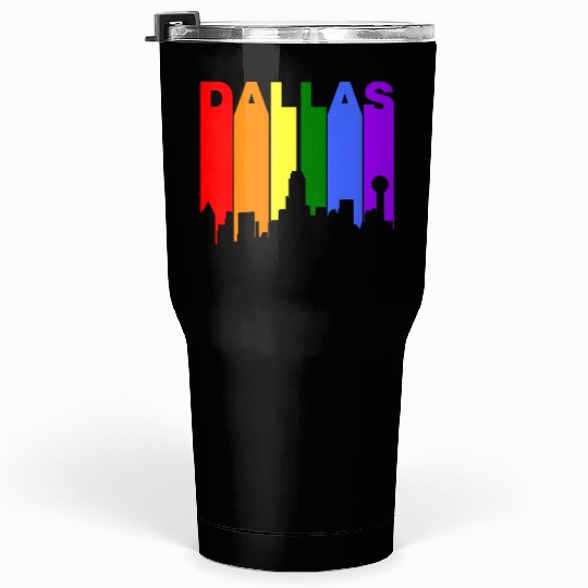 Dallas Texas Gay Pride Rainbow Skyline Tumblers 30 Oz