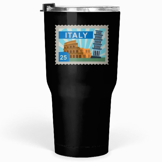 italy post stamp Tumblers 30 Oz