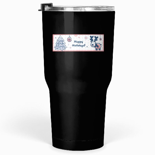 Happy Holidays Tumblers 30 Oz