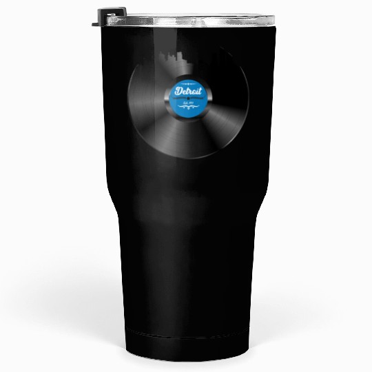 Detroit Vinyl Skyline Record Music Lover Tumblers 30 Oz