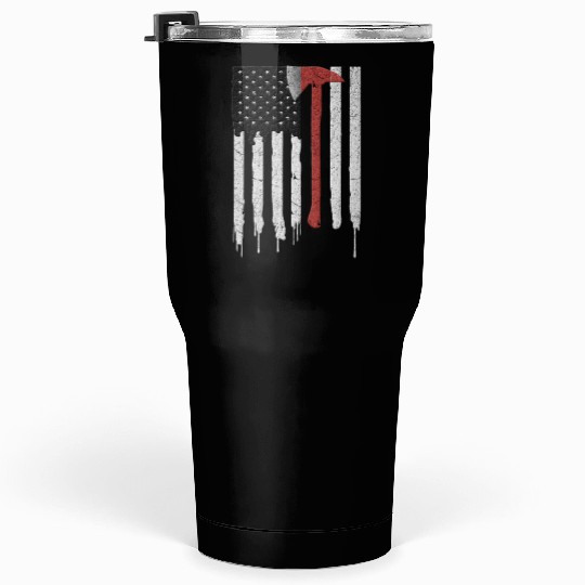Firefighter Dad Father Thin Red Line Election Gift Tumblers 30 Oz