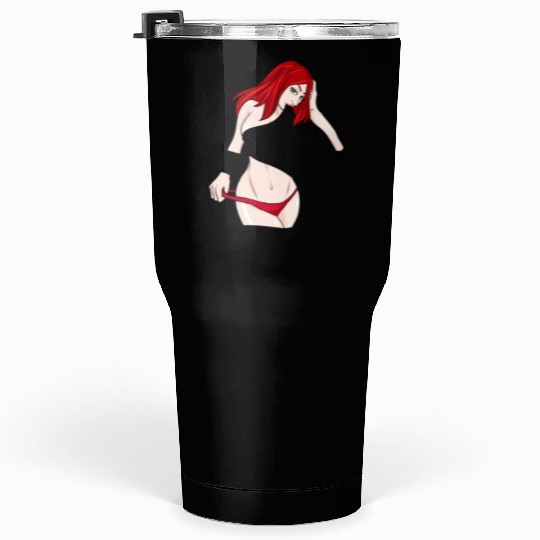 sexy girl red hair slip Ginger Tumblers 30 Oz