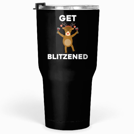 Funny Christmas Drinking Get Blitzened Tumblers 30 Oz