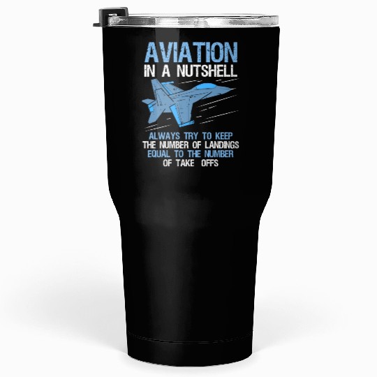 Funny Pilot Aviation In A Nutshell Airplane Gift Tumblers 30 Oz