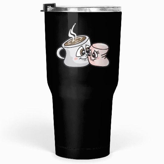HOT CHOCOLATE AND MARSHMALLOW Love funny comic Tumblers 30 Oz
