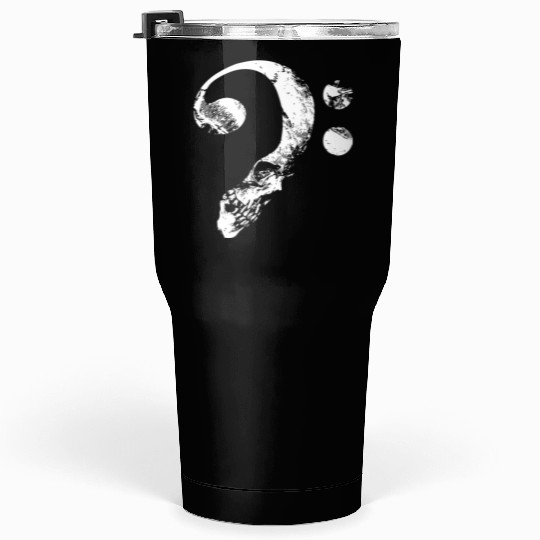 guitar bass skull bass clef osn black and white sh Tumblers 30 Oz