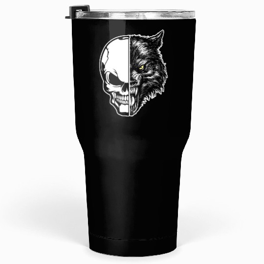 skull and wolf Tumblers 30 Oz