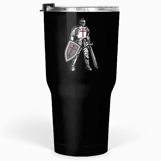 Knights Templar Crusader Cross Armor Tumblers 30 Oz