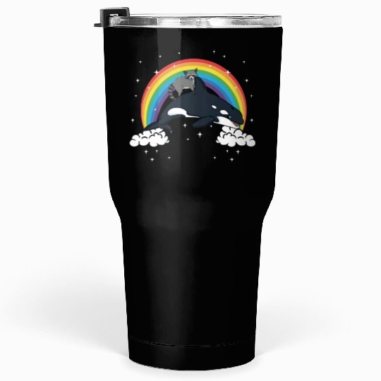 Raccoon Trash Panda Funny Orca Killer Whale Gift Tumblers 30 Oz