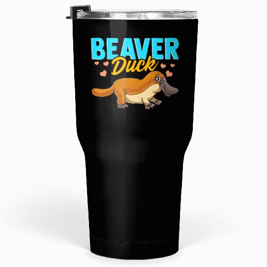 Beaver Duck Platypus Pun Cute Duck Billed Platypus Tumblers 30 Oz