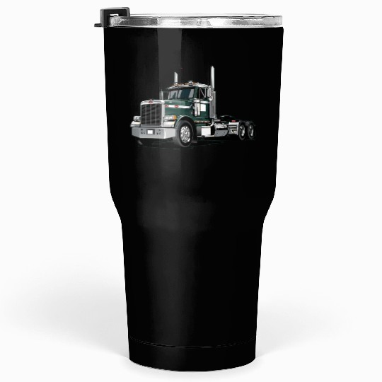 Green Semi Truck Tumblers 30 Oz