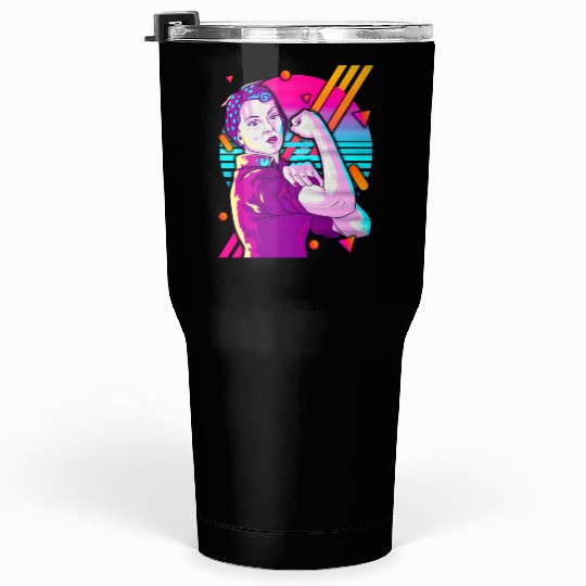 Rosie The Riveter Vaporwave Tumblers 30 Oz