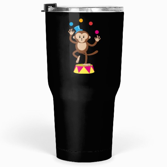 Cute Circus Monkey Ape Comic Cartoon Tumblers 30 Oz