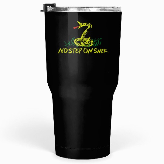 Patriotic No Step on Snek Hand Drawn Gadsden Tumblers 30 Oz