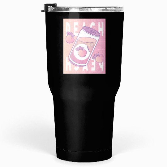 Peach Drink Aesthetic Vaporwave Japan Tumblers 30 Oz