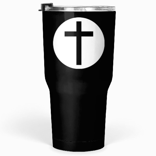 Cross Inside a White Circle Tumblers 30 Oz