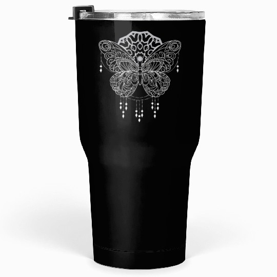 Butterfly Mandala Dream catcher Beads Mandala Tumblers 30 Oz