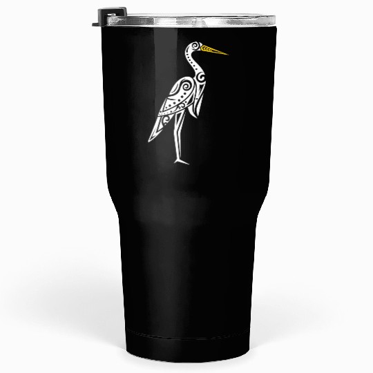 Maori Kotuku White Heron Polynesian T Tattoo Tumblers 30 Oz