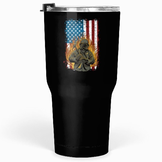 Firefighter Fire Department Thin Red Line Fireman Tumblers 30 Oz
