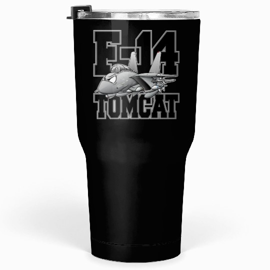 F-14 Tomcat Military Fighter Jet Aircraft Cartoon Tumblers 30 Oz