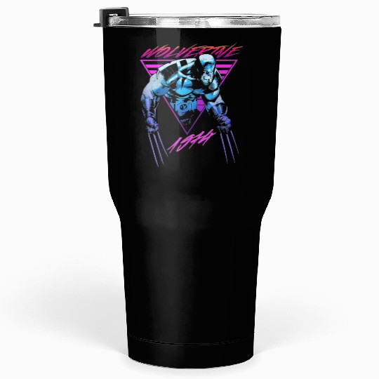 M-a-r-v-e-l W-o-l-verine Neon Retro Logan Graphic Tumblers 30 Oz