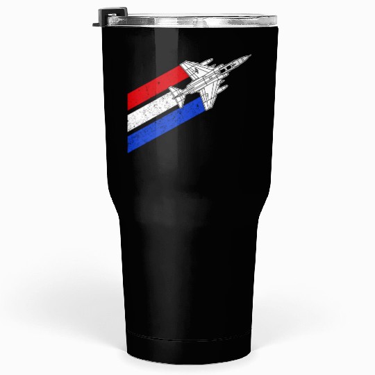 F-4 Phantom Vintage USA Contrails Red White Blue Tumblers 30 Oz