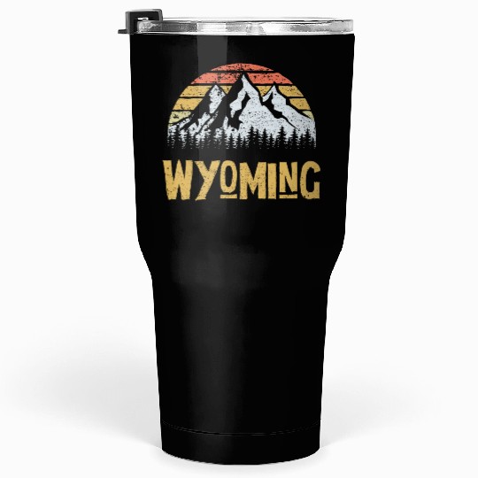 Vintage Retro Wy Wyoming Us Mountain State Tumblers 30 Oz