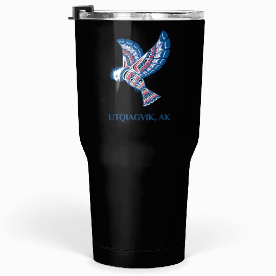 Native American Utqiagvik Kingfisher Bird Alaska Tumblers 30 Oz