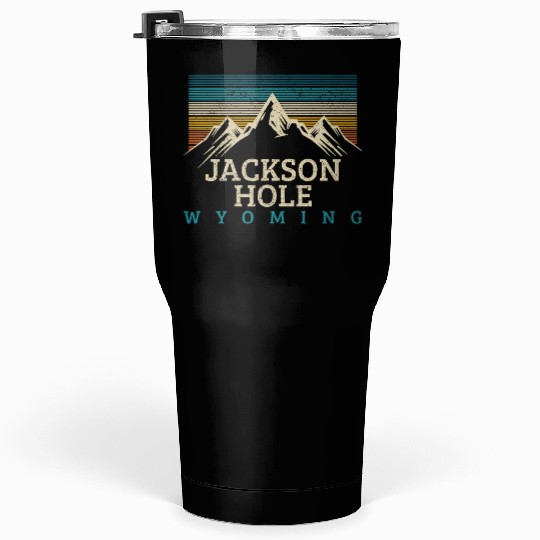 Jackson Hole Wyoming Vintage Mountains Nature Souv Tumblers 30 Oz