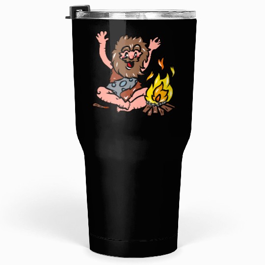 Caveman with Fire Tumblers 30 Oz